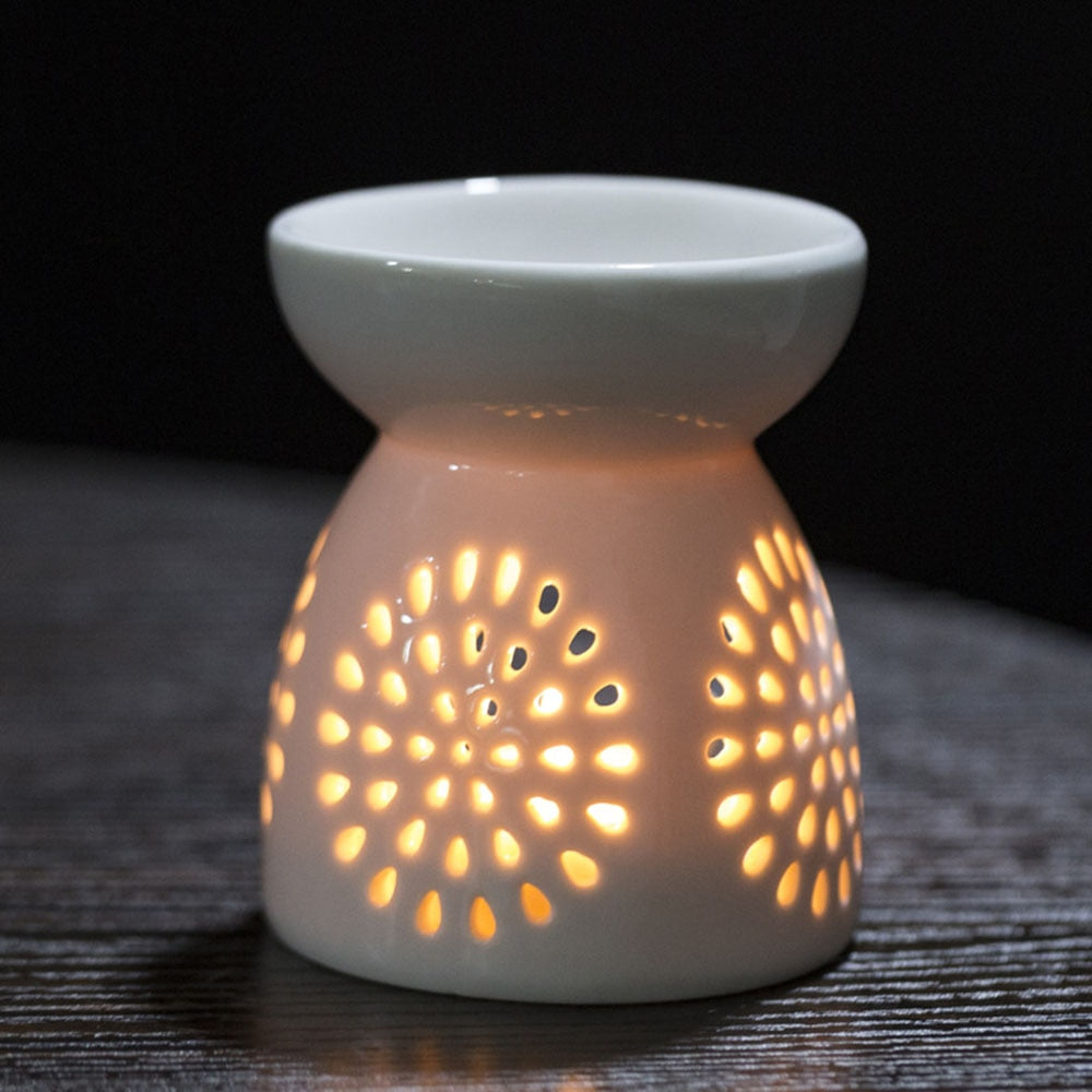 2022 Household Practical Ceramic White Oil Burner Melt Wax Warmer Diffuser Candle Room Decor Holder Valentine&#39;S Day Christmas