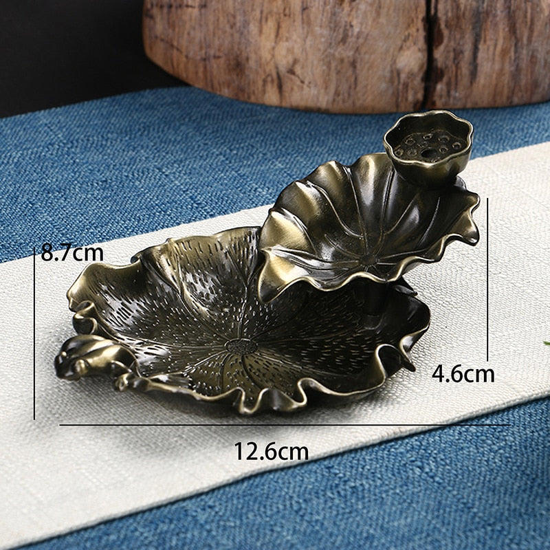 Leaf Tower Incense Ceramic Burner Fragrance Holder Backflow Censer Creative Aromatherapy Smoke Reflux Incense Stick Incense