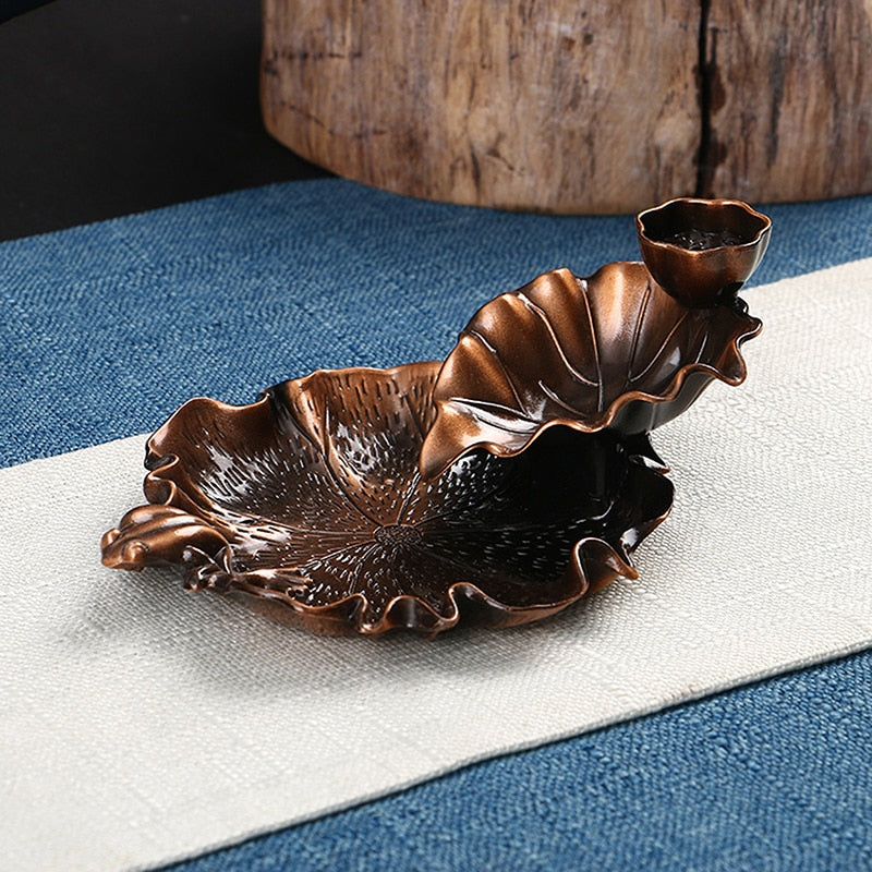 Leaf Tower Incense Ceramic Burner Fragrance Holder Backflow Censer Creative Aromatherapy Smoke Reflux Incense Stick Incense