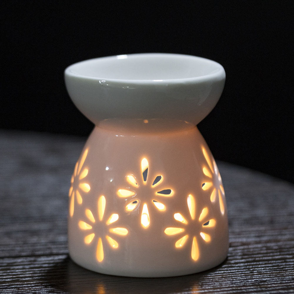 2022 Household Practical Ceramic White Oil Burner Melt Wax Warmer Diffuser Candle Room Decor Holder Valentine&#39;S Day Christmas