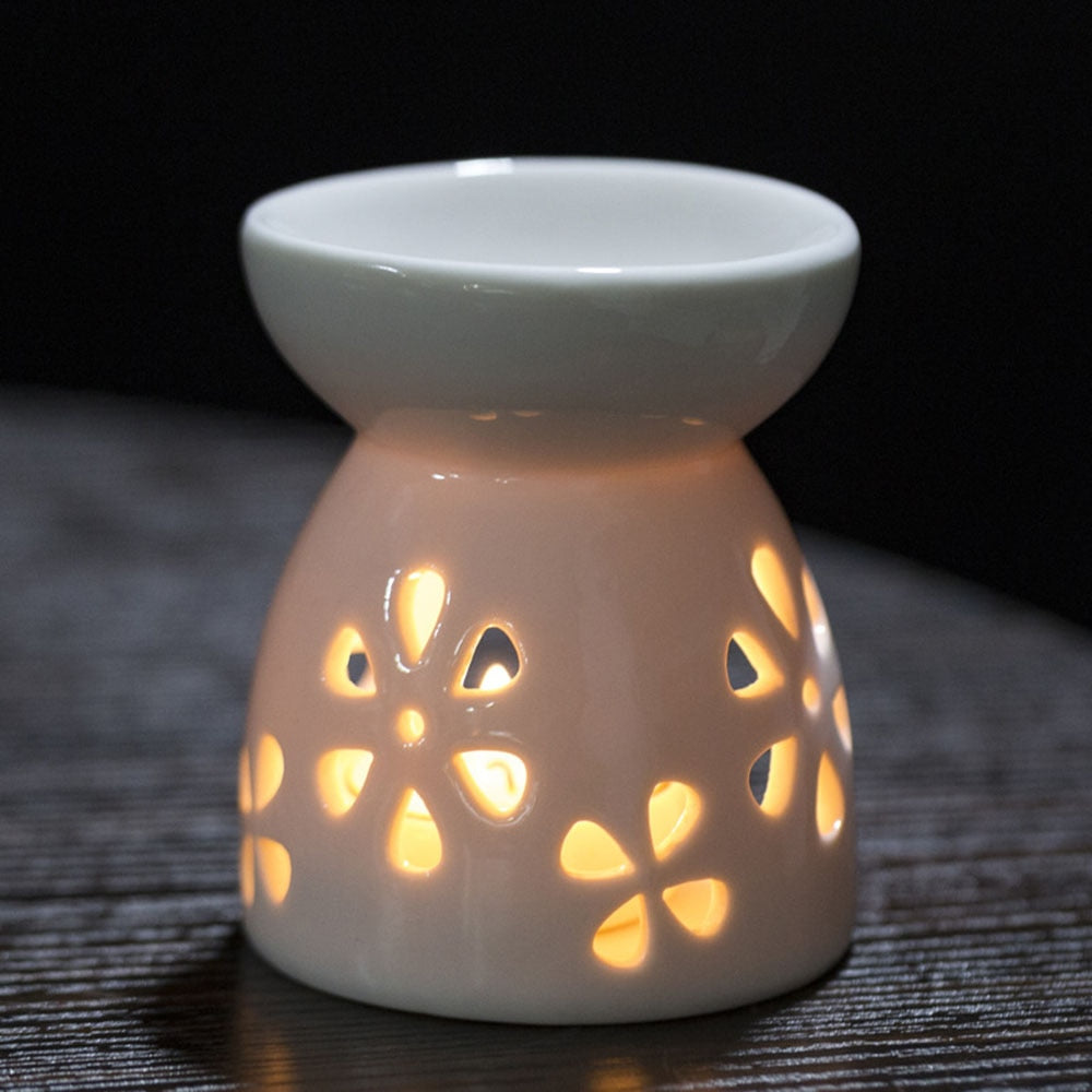 2022 Household Practical Ceramic White Oil Burner Melt Wax Warmer Diffuser Candle Room Decor Holder Valentine&#39;S Day Christmas