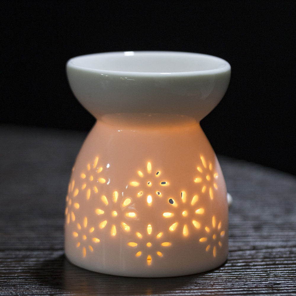 2022 Household Practical Ceramic White Oil Burner Melt Wax Warmer Diffuser Candle Room Decor Holder Valentine&#39;S Day Christmas