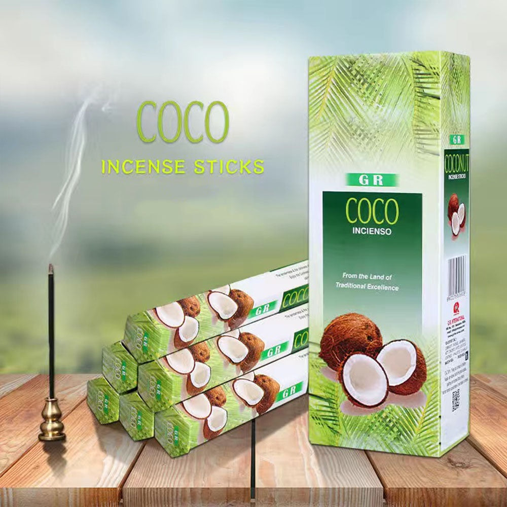 Artracyse 20 Sticks India Coconut Incense Sandalwood Household Bedroom, Agarwood Tibetan Line Aromatherapy