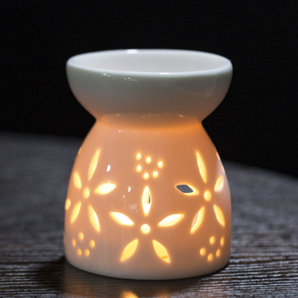 2022 Household Practical Ceramic White Oil Burner Melt Wax Warmer Diffuser Candle Room Decor Holder Valentine&#39;S Day Christmas