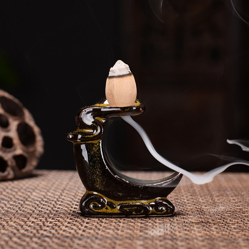 Premium Practical Waterfall Backflow Smoke Incense Burner Holder Widely Use Incense Holder Stable for Household Office Incense