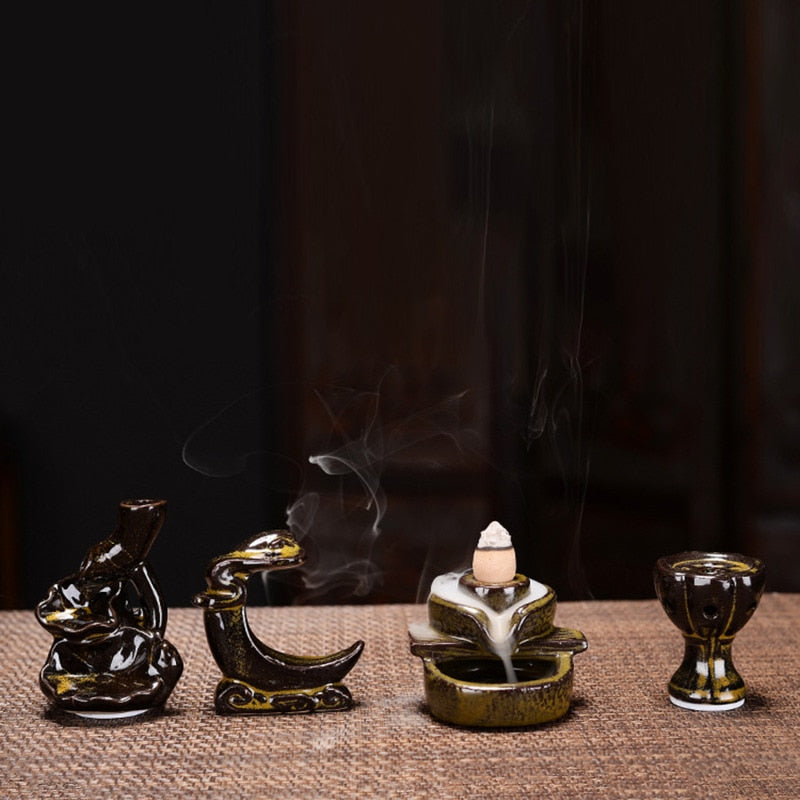 Premium Practical Waterfall Backflow Smoke Incense Burner Holder Widely Use Incense Holder Stable for Household Office Incense