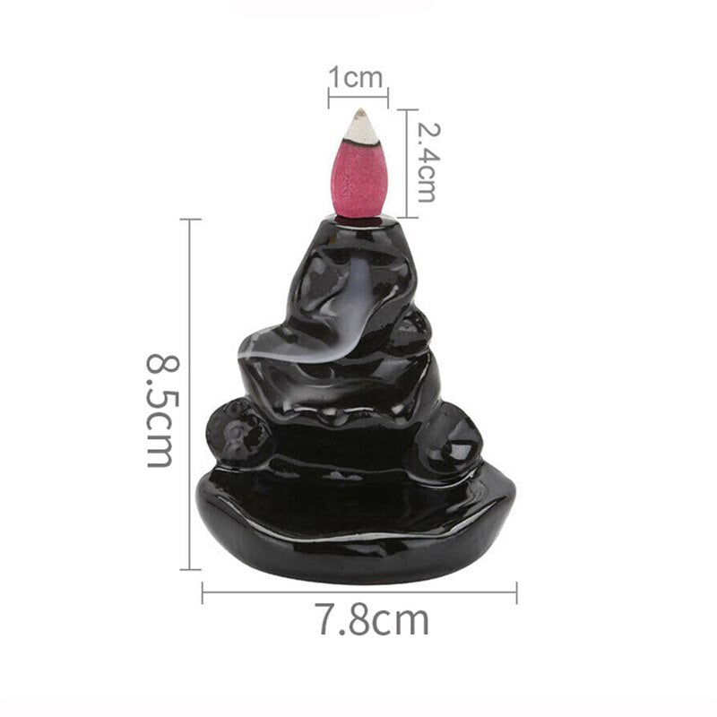 Black Waterfall Incense Burner