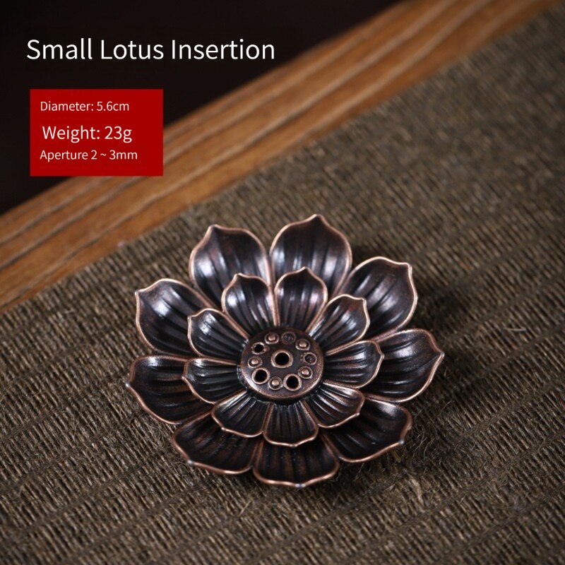 Zinc Alloy Buddhism Lotus Backflow Incense Burner Stick Incense Holder Home Decoration Coil Censer Bronze Air Vaporizer Supplies