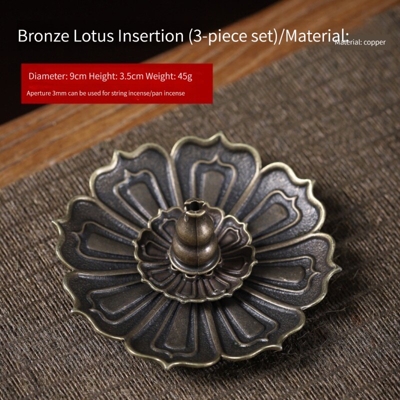 Zinc Alloy Buddhism Lotus Backflow Incense Burner Stick Incense Holder Home Decoration Coil Censer Bronze Air Vaporizer Supplies