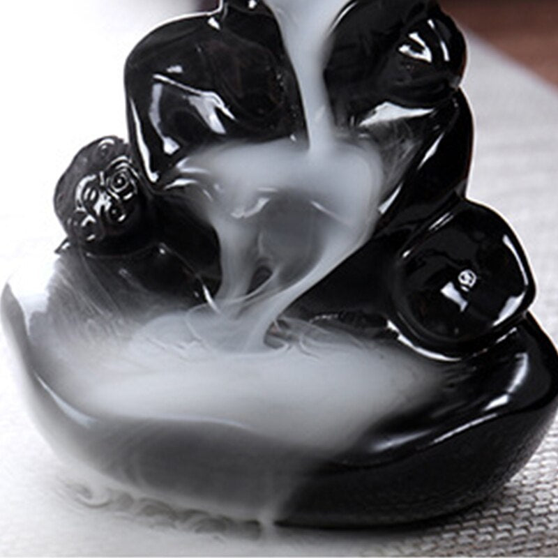 Black Waterfall Incense Burner